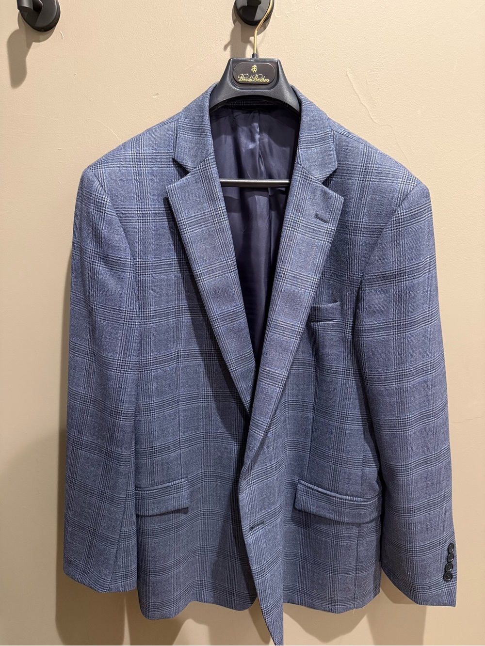 Brooks Brothers Men’s Gray-Blue Glen Plaid Sport Coat - Size 46R